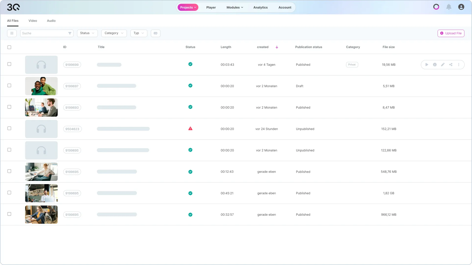 3Q Audiostreaming EN Platform Audiostreaming Dashboard